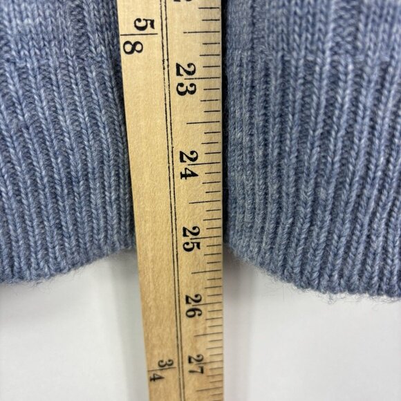 Vintage Mens Sweater Vest M Blue Ribbed Academia 80s 90s USA American Priority - Picture 6 of 8